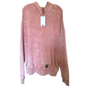 WESC Unisex Dropped Shoulder Hoodie Enzyme Washed Size XL/XXL Dusty Rose